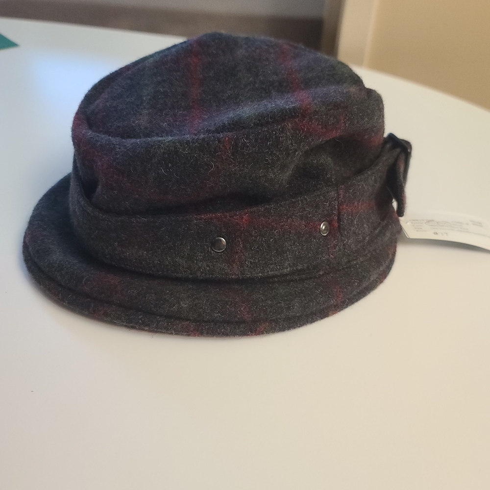 Gray and Red Plaid Cap